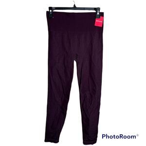 Spanx Seamless Track Stripe Leggings Jammy Plum Size Medium NWT